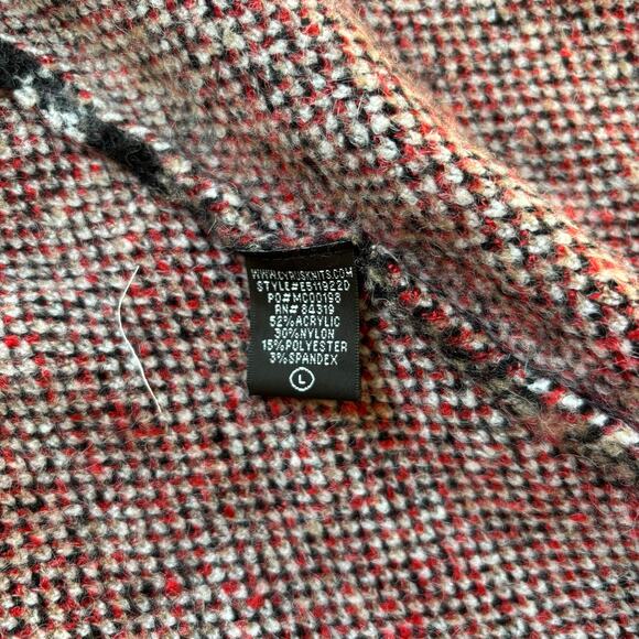 cyrus buttoned long plaid cardigan trench jacket size large black and white - Picture 3 of 7